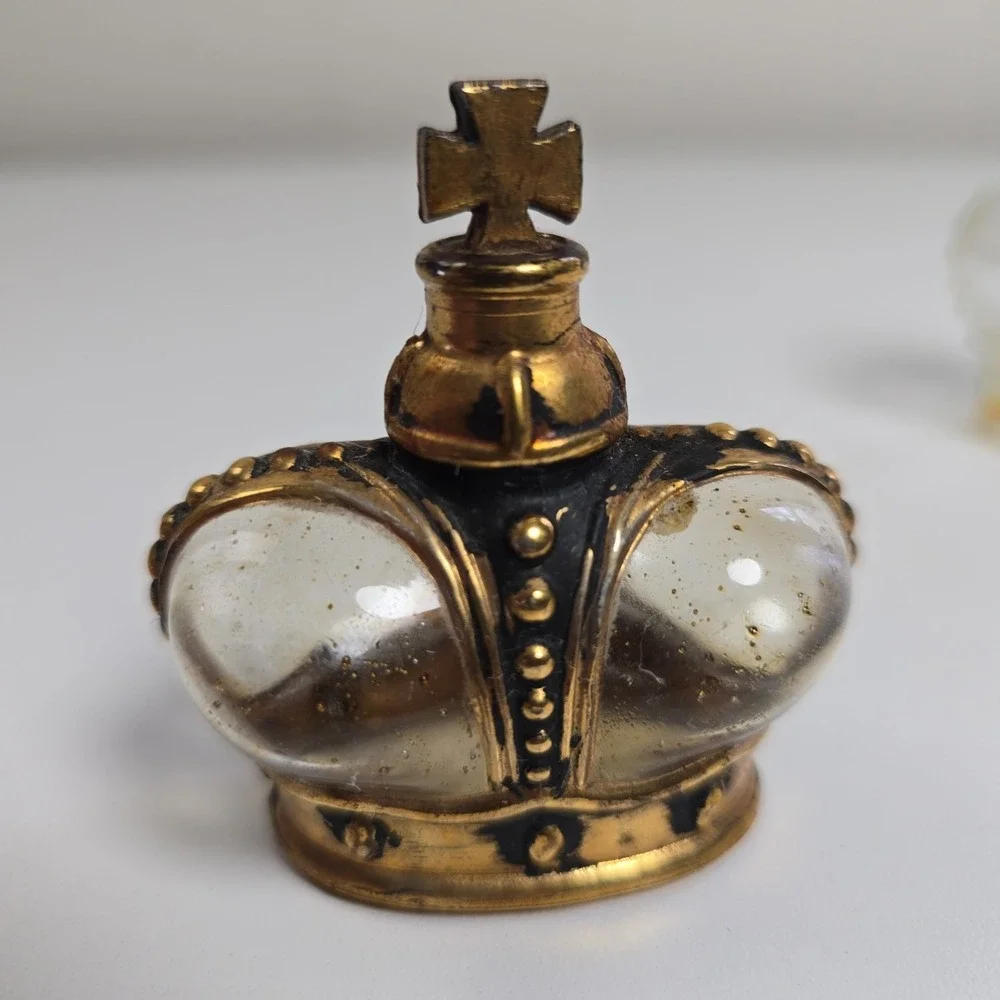 Vintage Prince Matchabelli 1/4 Oz Gilded Crown Bottle Glass Stopper & Windsong